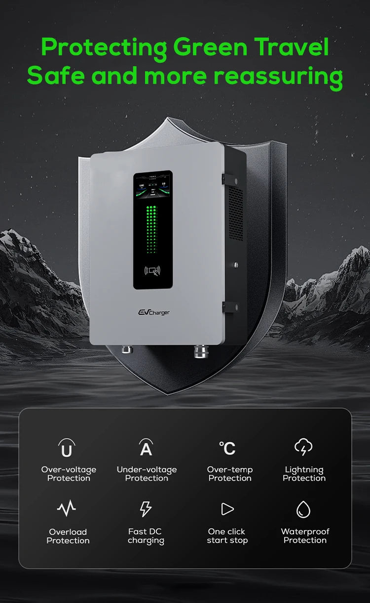 CCS2 GBT DC 20KW Wallbox Wall Mounted EV Fast DC Charger Home Charging Stations 30KW 40KW Level 3 Car Electric Chargers