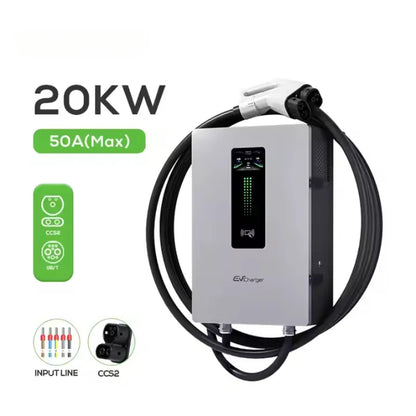 CCS2 GBT DC 20KW Wallbox Wall Mounted EV Fast DC Charger Home Charging Stations 30KW 40KW Level 3 Car Electric Chargers